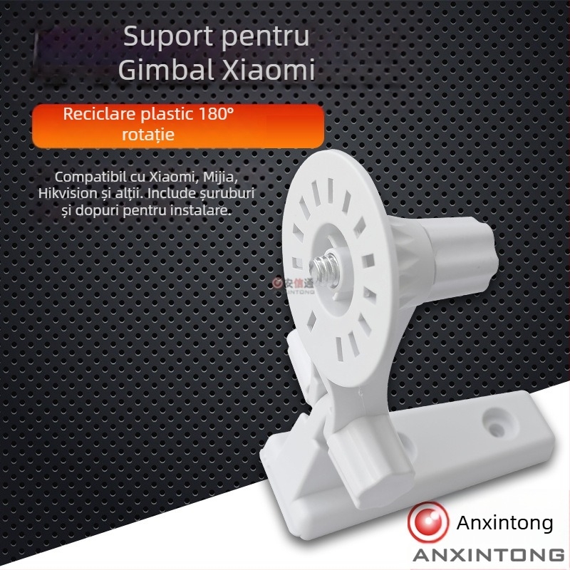 Suport pan-tilt pentru cameră, montaj pe perete, ABS, model 204x, rotire 360°