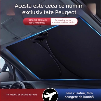 Mairichi parasol auto pentru parbrizul frontal – folie de aluminiu, izolaţie termică, instalare tip card, compatibil Peugeot 308/408/508/307/4008