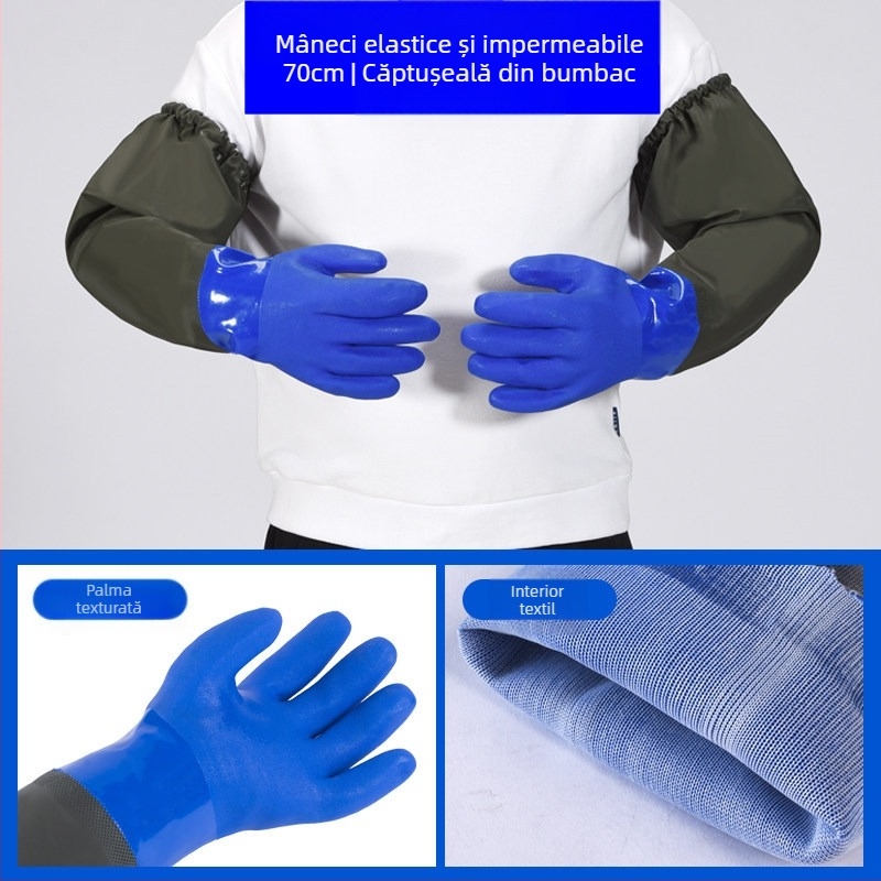Mănuși de protecție – impermeabile, căptușite cu fleece, rezistente la tăiere, antiderapante, îngroșate, pentru pescuit și spălarea mașinii