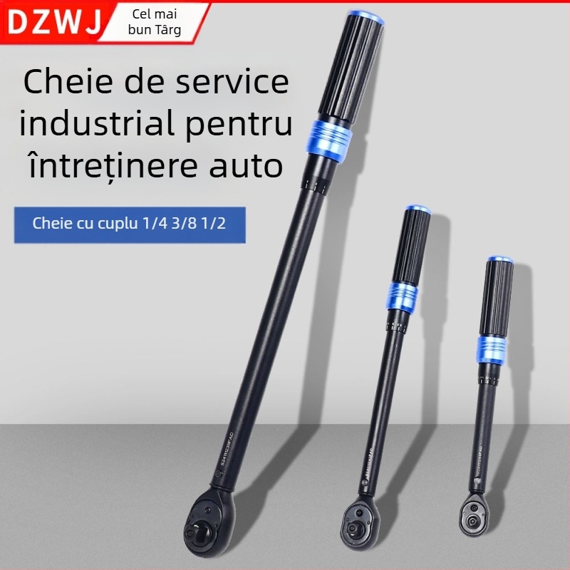 Cheie dinamometrică DZT, afișaj tip scară, finisaj electroplatină, precizie ±0.1, greutate 1.7