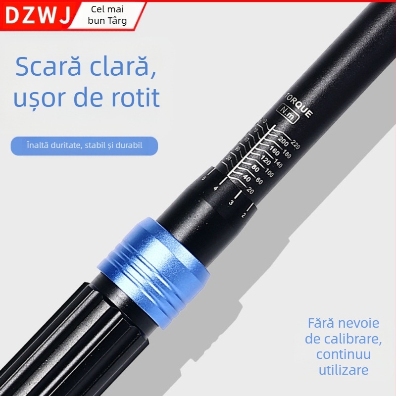 Cheie dinamometrică DZT, afișaj tip scară, finisaj electroplatină, precizie ±0.1, greutate 1.7