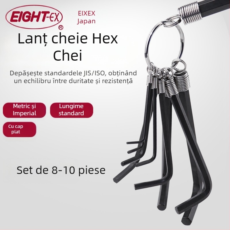 DAREX Set portabil chei Allen, breloc, format metrice și imperiale, oțel unelte