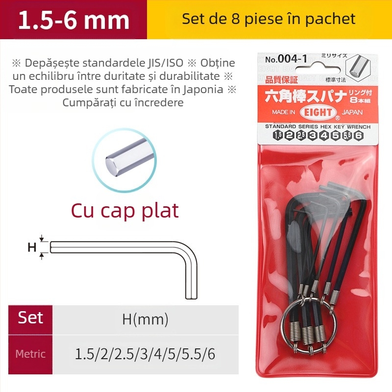 DAREX Set portabil chei Allen, breloc, format metrice și imperiale, oțel unelte