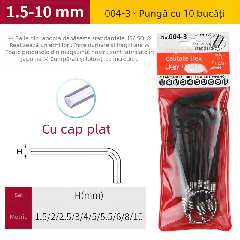 DAREX Set portabil chei Allen, breloc, format metrice și imperiale, oțel unelte
