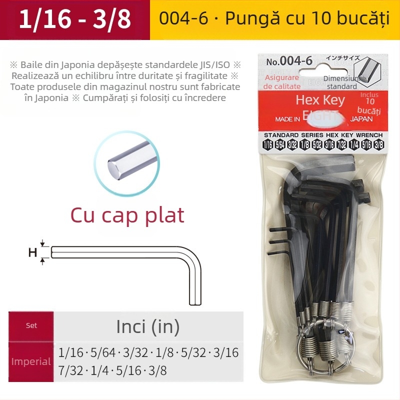 DAREX Set portabil chei Allen, breloc, format metrice și imperiale, oțel unelte