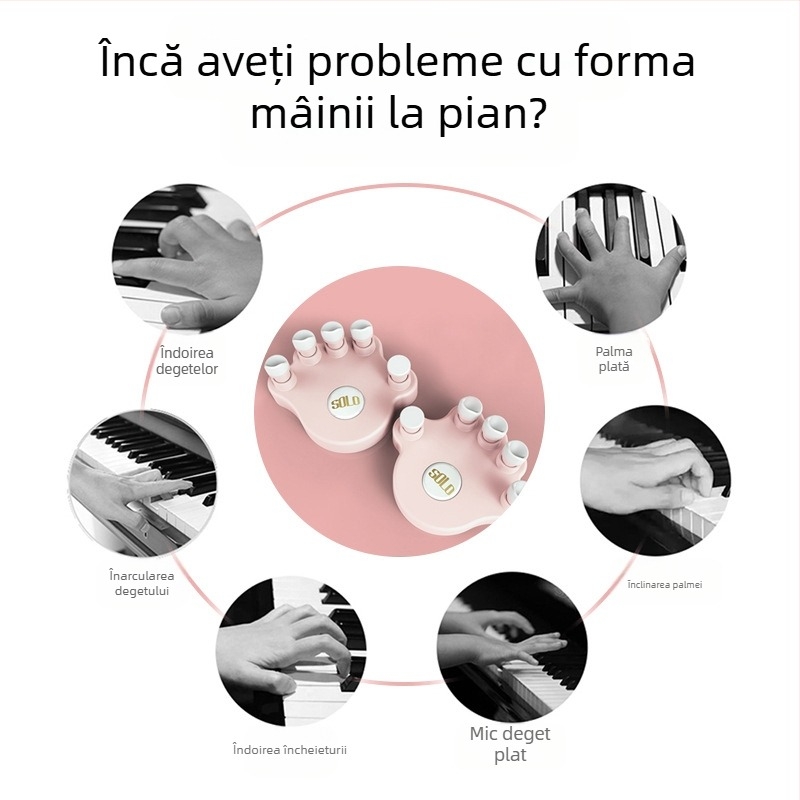 SOLO SP-140 Exercisor de degete pentru pian — material ABS, antrenor de forţă pentru degete, pentru instrumente muzicale