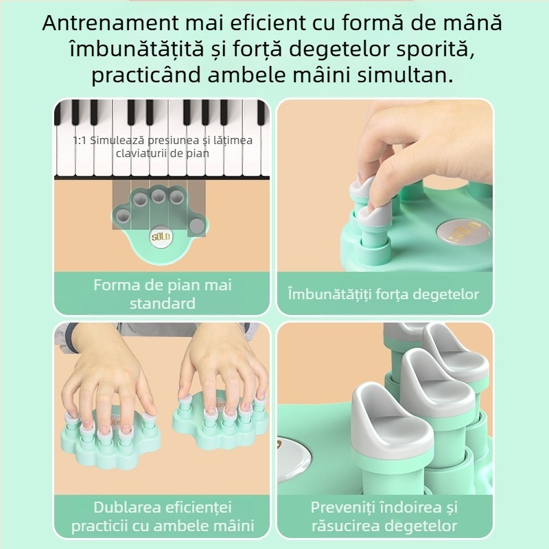 SOLO SP-140 Exercisor de degete pentru pian — material ABS, antrenor de forţă pentru degete, pentru instrumente muzicale