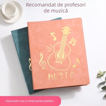 Mapă pentru partituri din piele, Monrick, model Music score clip, 20 de pagini, grosime 30