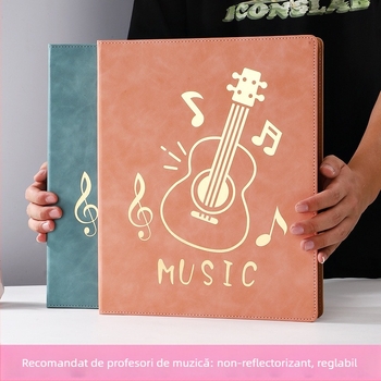Mapă pentru partituri din piele, Monrick, model Music score clip, 20 de pagini, grosime 30