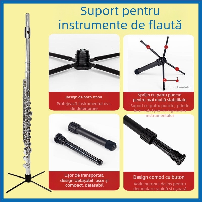 Suport de podea pentru instrumente Inmuc pentru flaut și clarinet – design compact de depozitare