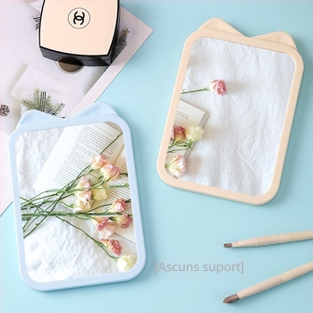 Oglindă de birou cu ramă din plastic, pliabilă și montare pe perete, portabilă (ramă din plastic; fără electricitate; pliabilă; montare pe perete; imprimare logo disponibil)