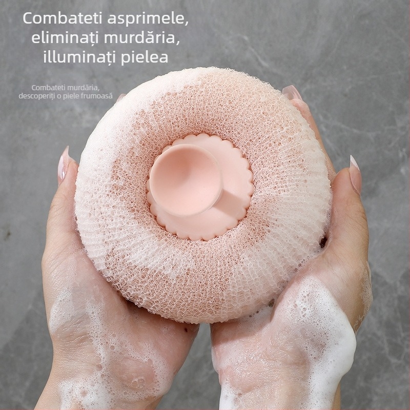 Yi Bao Minge de baie din nylon cu masaj în formă de floare – 500 buc., accesoriu de baie cu dublu scop