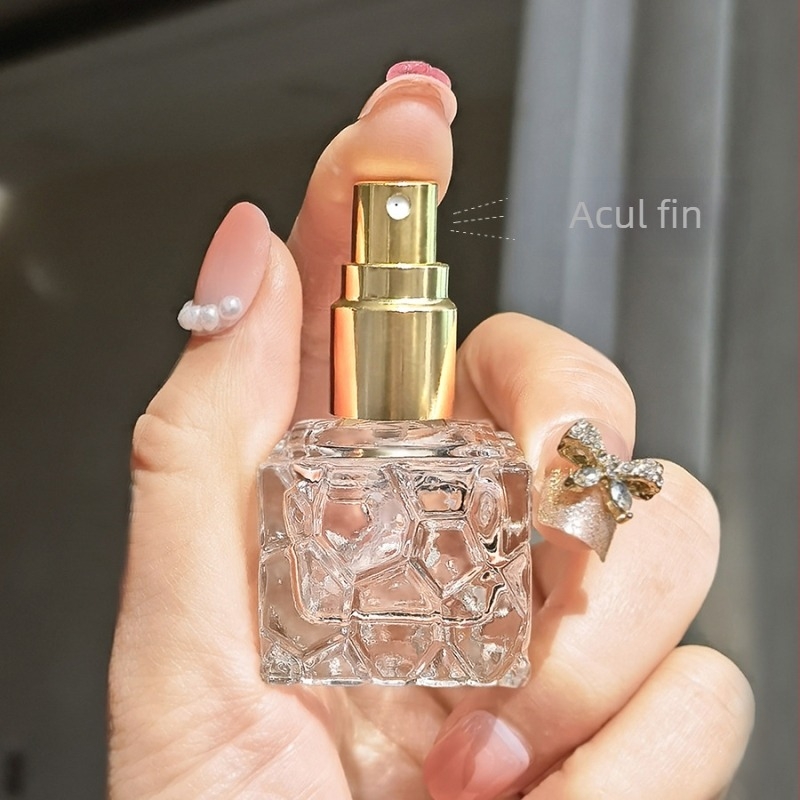 Sticluță de voiaj din sticlă cu pulverizator, recipient gol pentru parfum, cu instrument de dozare, portabil, de înaltă calitate