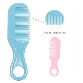 Set de îngrijire pentru bebeluși: kit de opt piese pentru tăierea unghiilor, cu foarfece, piepteni, perii, aspirator nazal, ambalaj EVA — plastică + oțel inoxidabil