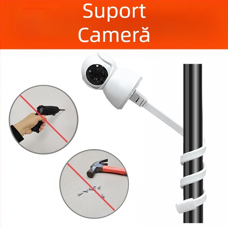 Suport pentru cameră tip domă, rotire 360°, aluminiu, șurub de montaj 1/4''-20, montaj fără găuri