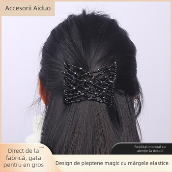 Pieptene de păr din aliaj, stil coreean, design romb, electroplatat, Xin Aiduo