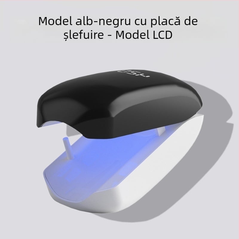 Lampă portabilă pentru manichiură cu afișaj digital, reîncărcabilă, trei LED-uri