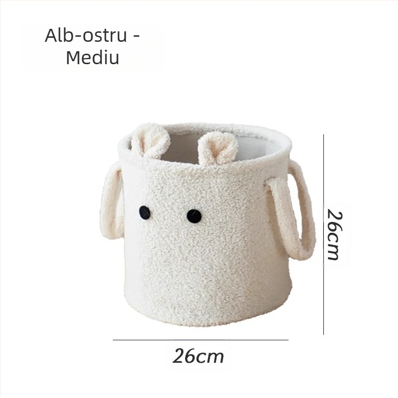 Coș de depozitare pentru haine, material flanel, pentru living, stil desen animat (0.3 kg)