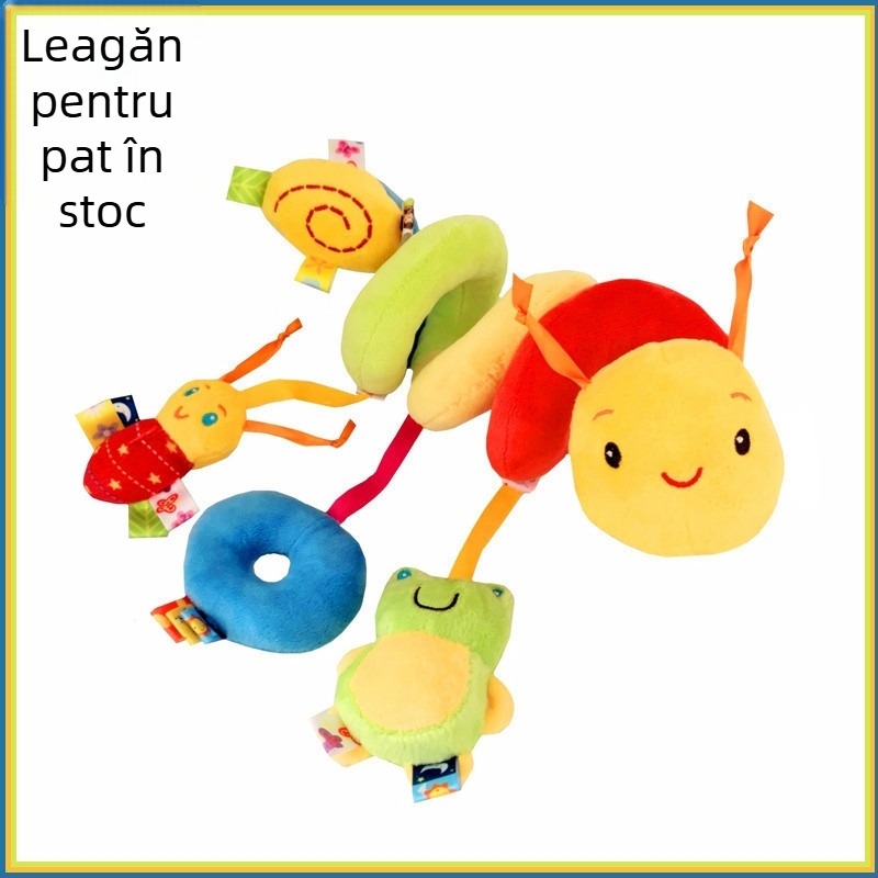 Jucărie de pluș pentru pat, cu etichete, de agențat, pentru sugari 0–3 ani – dezvoltă simțurile, vederea și coordonarea mână-ochi