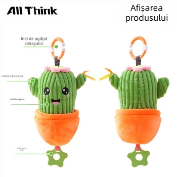 Allthink Jucărie de pluș pentru cărucior – cutie muzicală cu temă plantă, pentru sugari 0-3 ani, liniștește