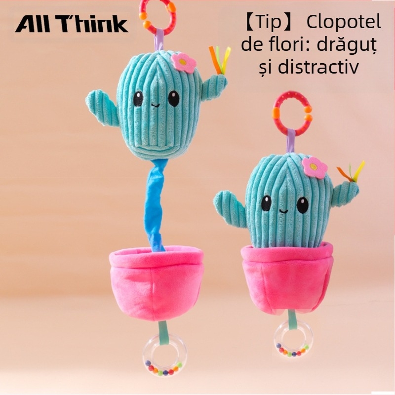 Allthink Jucărie de pluș pentru cărucior – cutie muzicală cu temă plantă, pentru sugari 0-3 ani, liniștește