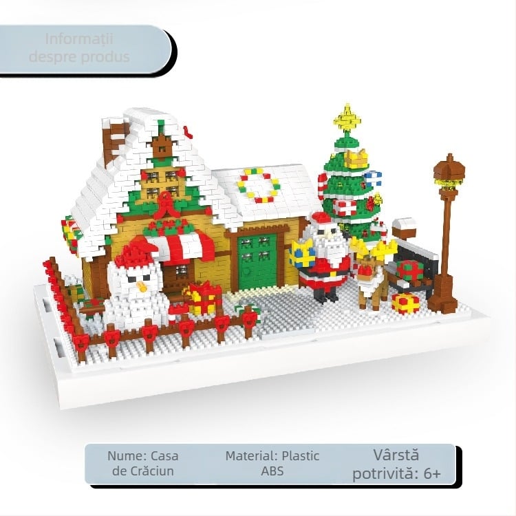 Brad de Crăciun cu numărătoare inversă de 24 de zile – puzzle din blocuri ABS, DIY, 0,8 kg, pentru vârsta 7–14 ani, non-electric