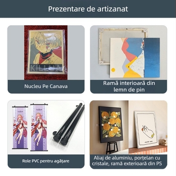 Pictură pe pânză fără ramă, motif abstract cu mașină – două panouri pentru perete