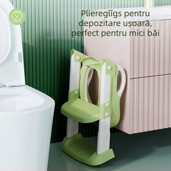 Scaun de toaletă pliabil pentru copii, cu trepte și brațe (material PP, origine Zhejiang, marcă Yutong, ambalare carton)
