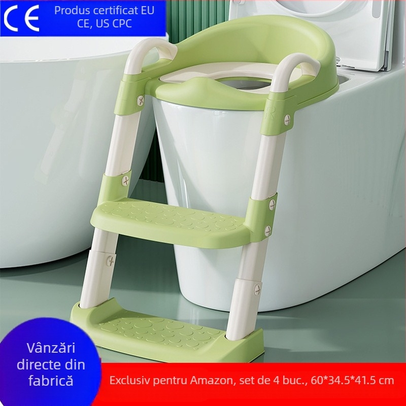 Scaun de toaletă pliabil pentru copii, cu trepte și brațe (material PP, origine Zhejiang, marcă Yutong, ambalare carton)