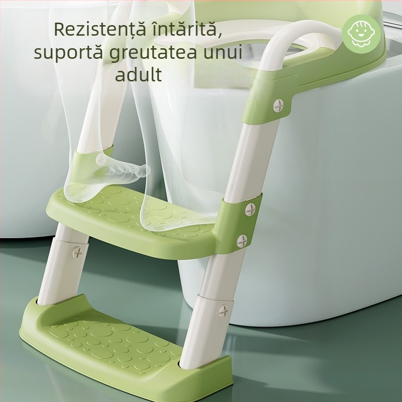Scaun de toaletă pliabil pentru copii, cu trepte și brațe (material PP, origine Zhejiang, marcă Yutong, ambalare carton)