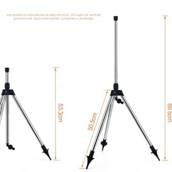 Set suport tripod din oțel inoxidabil pentru aspersor cu duză mobilă, capacitate 550 L, rotație 360° reglabilă