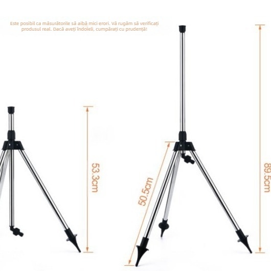 Set suport tripod din oțel inoxidabil pentru aspersor cu duză mobilă, capacitate 550 L, rotație 360° reglabilă