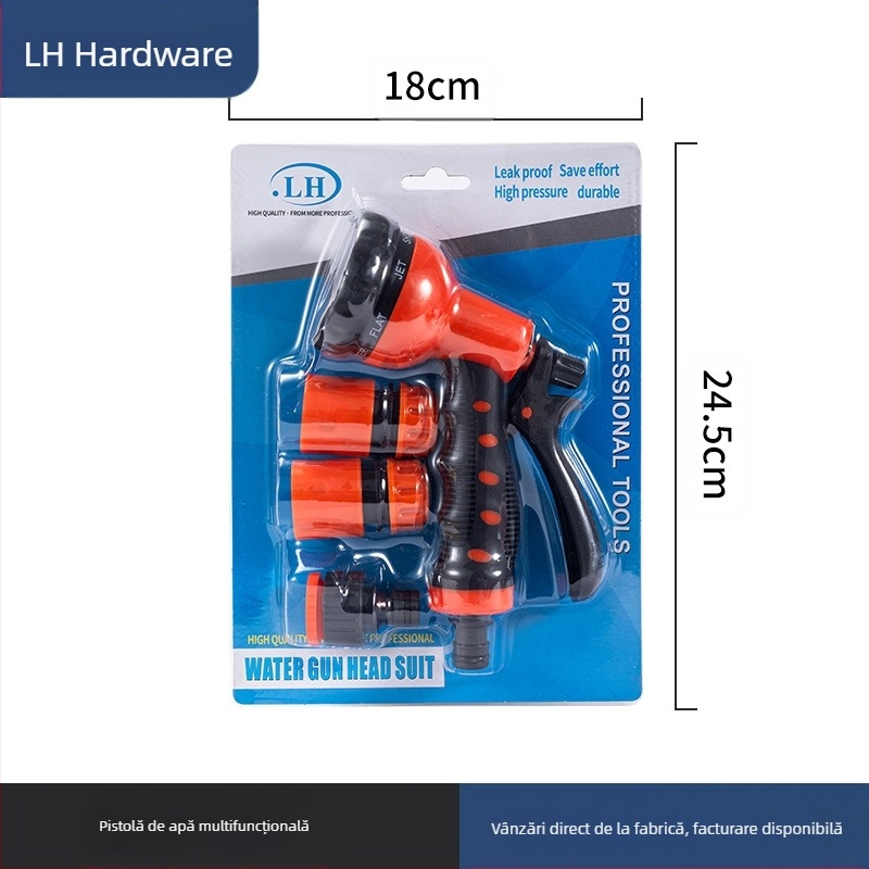 Set pistol de stropit Yihu, 7 funcții, pentru spălarea mașinii, udarea grădinii și curățarea podelei