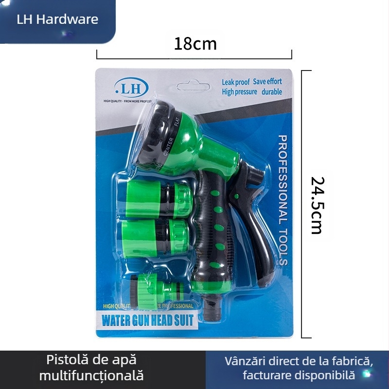 Set pistol de stropit Yihu, 7 funcții, pentru spălarea mașinii, udarea grădinii și curățarea podelei