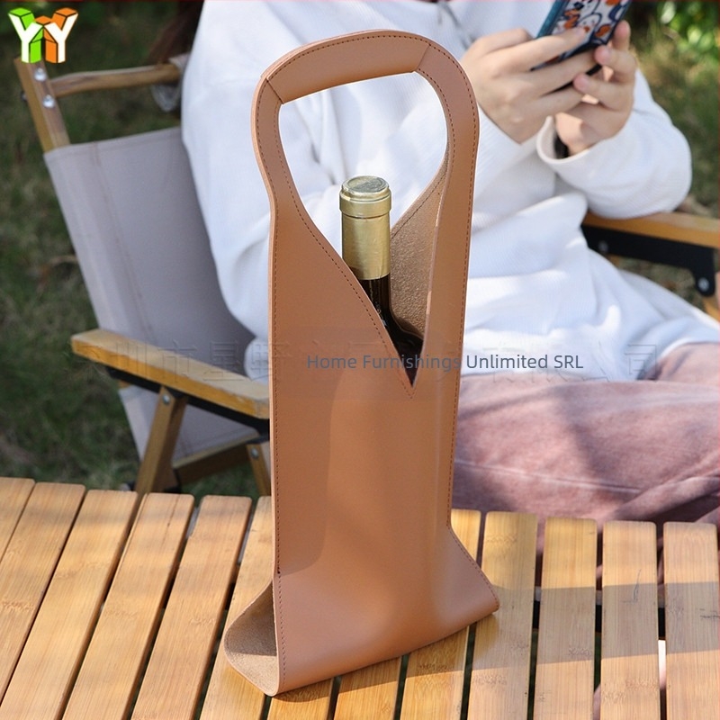 Geantă din piele pentru sticle de vin — imprimare gravură, geantă cadou, model HJPT-78515421, brand XY