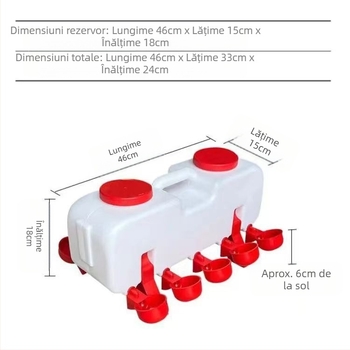 Găleată de băut automată pentru păsări – universală pentru găini, rațe și gâște; marcă Sailing; destinată creșterii animalelor