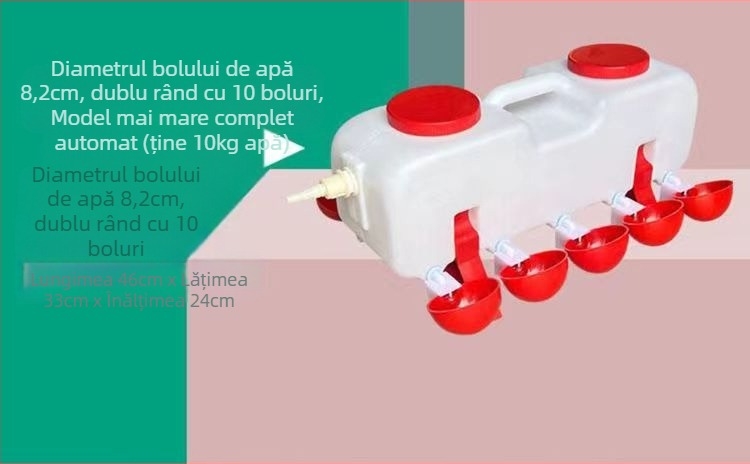 Găleată de băut automată pentru păsări – universală pentru găini, rațe și gâște; marcă Sailing; destinată creșterii animalelor