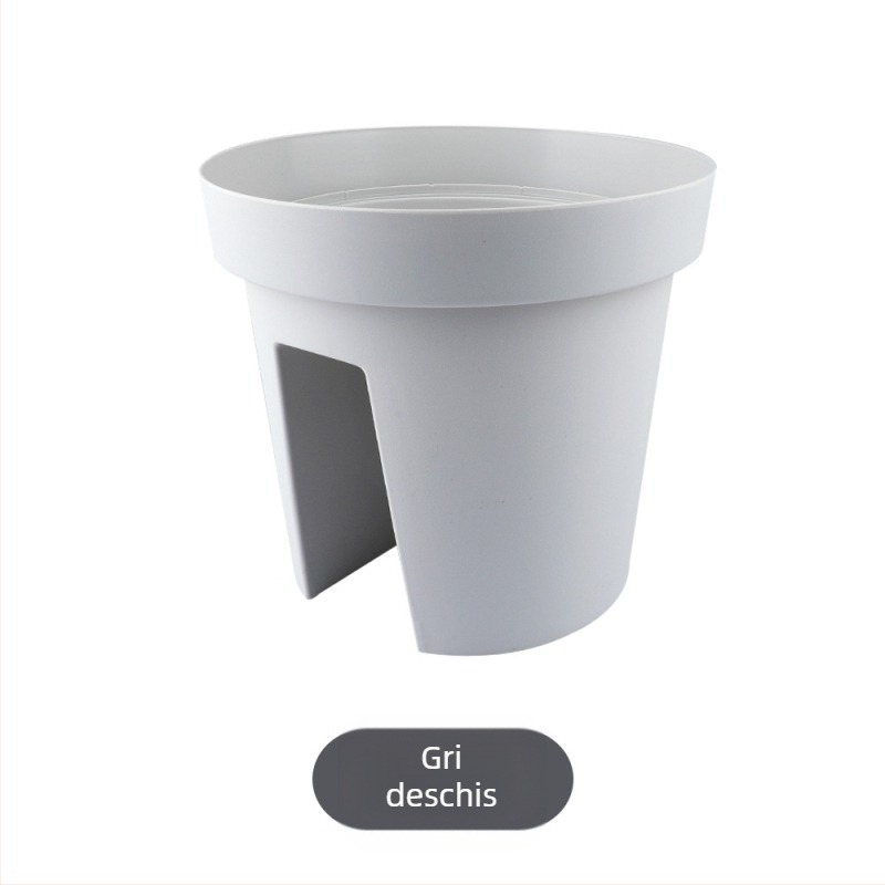 Ghiveci șa pentru balcon, de agățat pe balustradă, din rășină/plastic, stil simplu