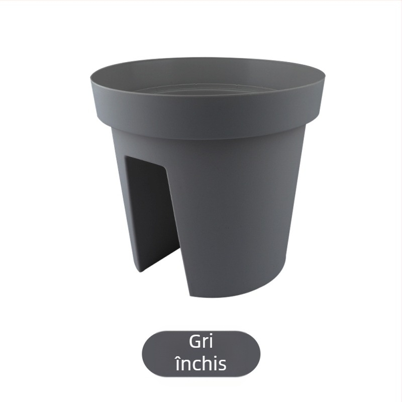Ghiveci șa pentru balcon, de agățat pe balustradă, din rășină/plastic, stil simplu