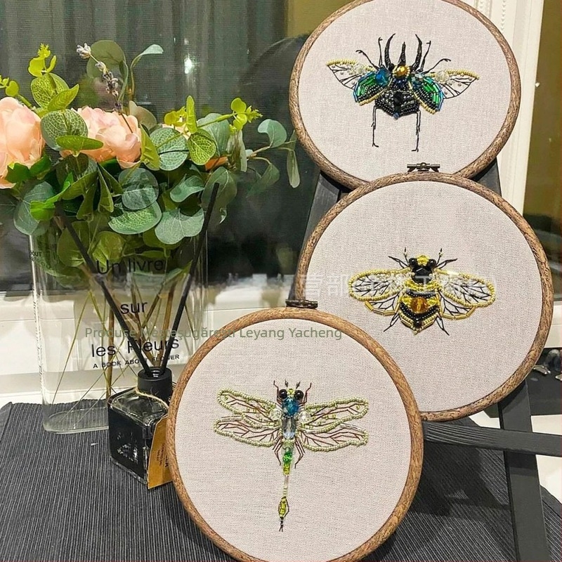 Kit de broderie cu mărgele: serie insecte, mărgele din orez, broderie cross-stitch, stil modern minimalist