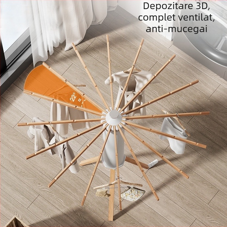 Uscător de haine de podea, în formă de caracatiță, pliabil, telescopic, din aliaj de aluminiu, model LDA018