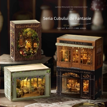 Model DIY din lemn - Căsuță miniaturală de magazin, jucărie educativă handmade de Wise House, 15–35 ani