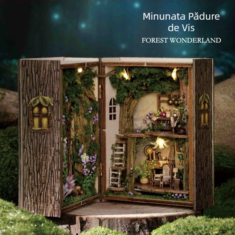 Model DIY din lemn - Căsuță miniaturală de magazin, jucărie educativă handmade de Wise House, 15–35 ani