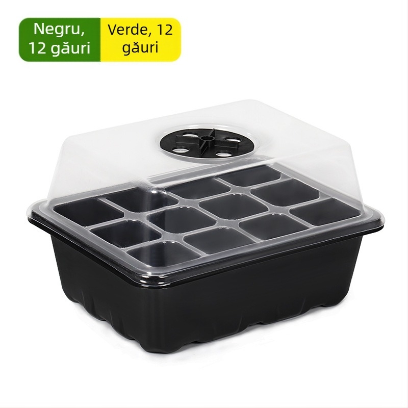 Tavă de răsaduri – plastic, respirabilă, transparentă la lumină, durabilă, economisire a apei, cu 6 sau 12 găuri, set din trei piese