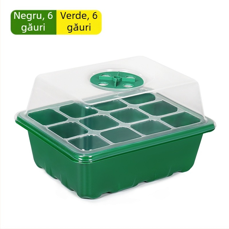 Tavă de răsaduri – plastic, respirabilă, transparentă la lumină, durabilă, economisire a apei, cu 6 sau 12 găuri, set din trei piese