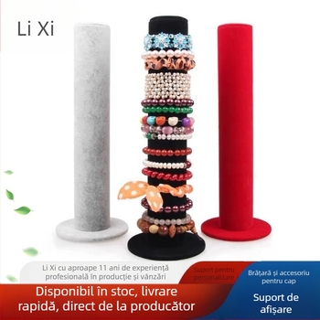 Stativ pentru bijuterii, 1 etaj, afișaj de podea cu placă de densitate și flanel, stil coreean