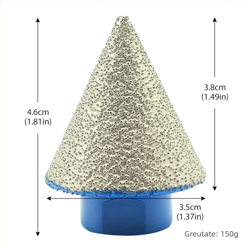 Bit de fațet diamantat pentru ceramică și piatră, vârf de burghiu cu viteză mare, con și rază, 150 g