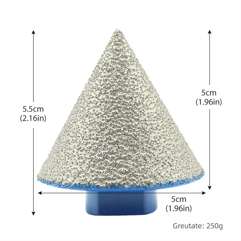 Bit de fațet diamantat pentru ceramică și piatră, vârf de burghiu cu viteză mare, con și rază, 150 g