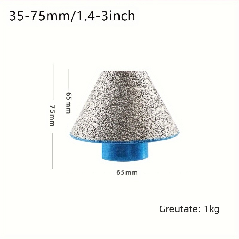 Bit de fațet diamantat pentru ceramică și piatră, vârf de burghiu cu viteză mare, con și rază, 150 g