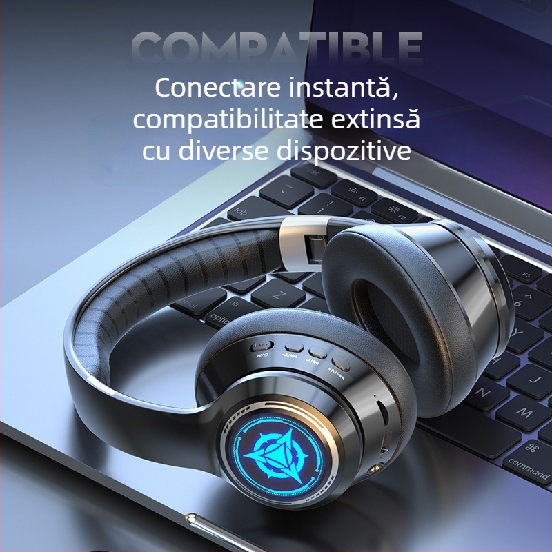 Căști wireless Bluetooth cu microfon, căști de gaming stereo, jack de 3,5 mm, pregătite pentru OEM